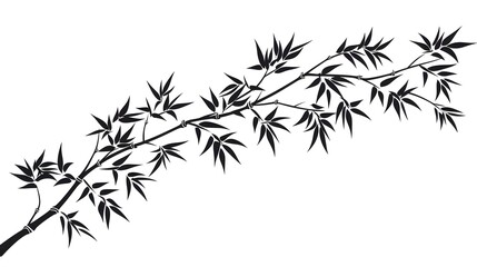Obraz premium Silhouette Bamboo Twig Natural China Ecology Stock Photo