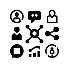 Networking line editable icon set. Containing network,relationship, online networking, community, events, social network and more. vector illustration. Minimal Teamwork in business management icon set