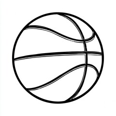 Naklejka premium Basketball Ball Sports Equipment Outline Art