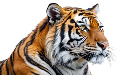 Fototapeta premium Realistic Tiger Side View on White Background