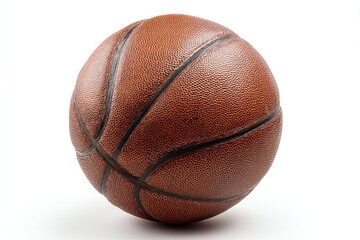 Obraz premium Brown Basketball Isolated on White Backdrop