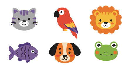 Playful Minimalist Illustration of animals, Animal Art for Trendy Decor

