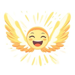 Fototapeta premium Cheerful smile day expression wide angle centered composition