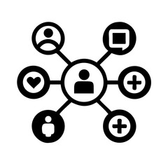 Networking line editable icon set. Containing network,relationship, online networking, community, events, social network and more. vector illustration. Minimal Teamwork in business management icon set