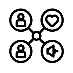 Networking line editable icon set. Containing network,relationship, online networking, community, events, social network and more. vector illustration. Minimal Teamwork in business management icon set