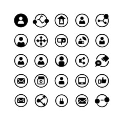 Networking line editable icon set. Containing network, connections, relationship, online networking, community, events, social network and more. vector illustration. Line icons about social media.