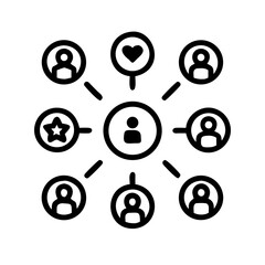 Networking line editable icon set. Containing network, connections, relationship, online networking, community, events, social network and more. vector illustration. Line icons about social media.