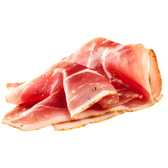 Delicious spiced ham slices on black background food photography appetizing meat