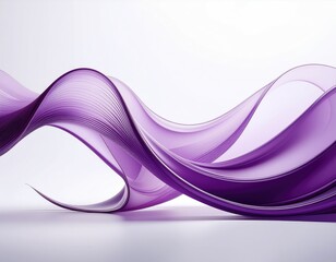 Abstract purple ribbons elegantly flow