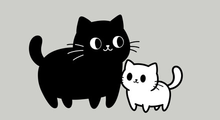 Playful Minimalist Illustration of animals, Animal Art for Trendy Decor

