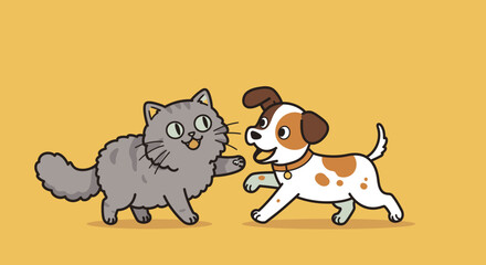 Playful Minimalist Illustration of animals, Animal Art for Trendy Decor

