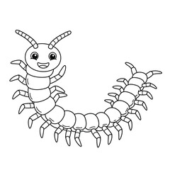 Caterpillar Outline – Minimalist Line Art of a Crawling Caterpillar for Nature, Insect, and Educational Design Projects

