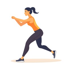 Fototapeta premium Professional Woman Doing Straight Leg Calf Stretch Exercise in Flat Design