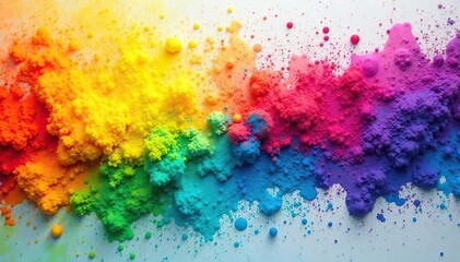 Obraz premium Vibrant rainbow colors splashed across a textured surface , paint, rainbow
