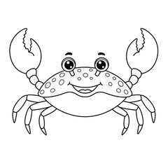 Crab Outline – Minimalist Line Art of a Coastal Crab for Marine, Nature, and Seafood Design Projects

