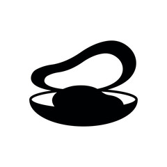 Mussel vector solid black icon. Can be used for any platform action promotion and advertising mockup. Isolated symbol sign used for: mobile, app, design, web, dev, ui, ux, gui. EPS 10. For your design
