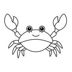 Crab Outline – Minimalist Line Art of a Coastal Crab for Marine, Nature, and Seafood Design Projects

