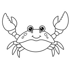Crab Outline – Minimalist Line Art of a Coastal Crab for Marine, Nature, and Seafood Design Projects

