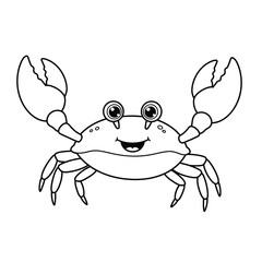 Crab Outline – Minimalist Line Art of a Coastal Crab for Marine, Nature, and Seafood Design Projects

