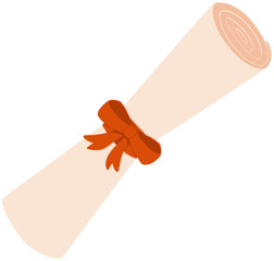 Simple Graduation Certificate Scroll Illustration