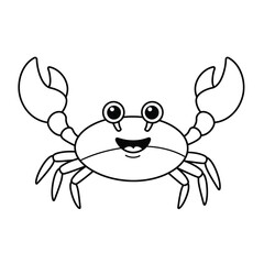 Crab Outline – Minimalist Line Art of a Coastal Crab for Marine, Nature, and Seafood Design Projects

