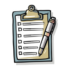 vector illustration of a clipboard and pen