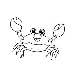 Crab Outline – Minimalist Line Art of a Coastal Crab for Marine, Nature, and Seafood Design Projects

