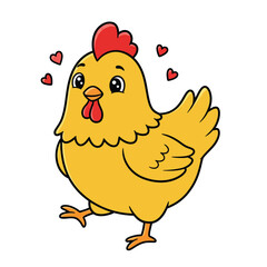 Hen Outline – Minimalist Line Art of a Farm Hen for Poultry, Nature, and Rural Design Projects

