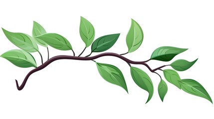 Fototapeta premium Branch with Leafs Icon Vector - Ideal for Nature-themed Designs and Projects