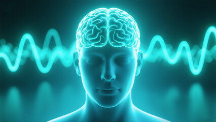 Obraz premium blue human brain