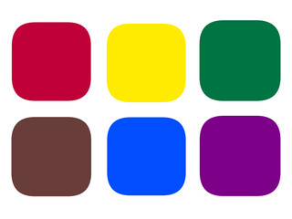 カラフルフレームセット　レッド　イエロー　グリーン　ブラウン　ブルー　パープル