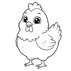 Hen Outline – Minimalist Line Art of a Farm Hen for Poultry, Nature, and Rural Design Projects

