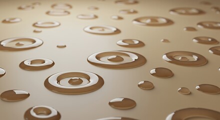 Obraz premium Swirls and Dollops of Glossy Liquids Slowly Merging and Blending on a Neutral Beige Surface Featuring Smooth Textures Ideal for Beauty and Cosmetic Product Displays