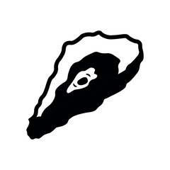Oyster solid black vector icon. Can be used for any platform action promotion and advertising mockup. Isolated symbol sign used for: mobile, app, design, web, dev, ui, ux, gui. EPS 10. For your design
