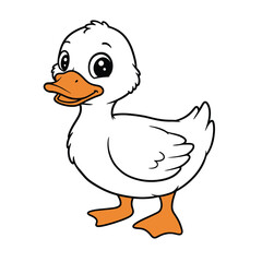 Duck Outline – Minimalist Line Art of a Waterfowl Bird for Nature, Farm, and Educational Design Projects

