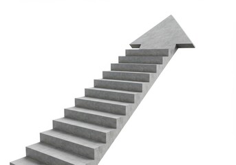 Concrete staircase isolated on transparent background