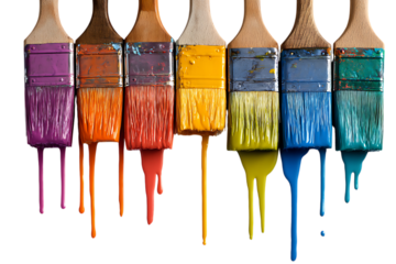 Bright decorative paint drips in vivid colors