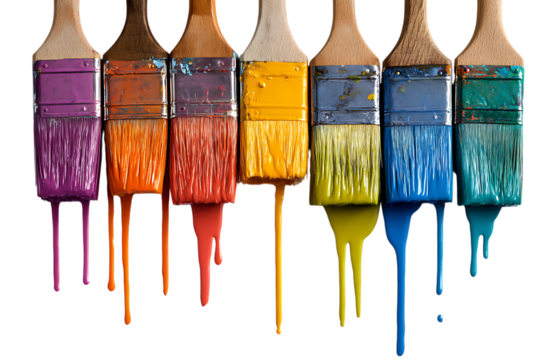 Bright decorative paint drips in vivid colors