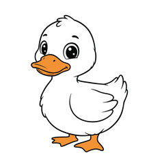 Duck Outline – Minimalist Line Art of a Waterfowl Bird for Nature, Farm, and Educational Design Projects

