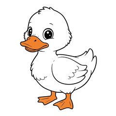 Duck Outline – Minimalist Line Art of a Waterfowl Bird for Nature, Farm, and Educational Design Projects

