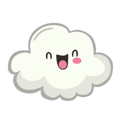 clouds smiling cheerfully in the air