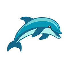 cute dolphin jumping in the air. isolated on white