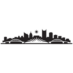 Obraz premium Pittsburgh skyline horizontal banner. Black silhouette of Pittsburgh, Pennsylvania. Vector template for your design. Vector black silhouette. with white background