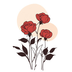Red Roses Abstract Art Print