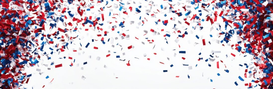 Red White Blue Confetti Celebration Background