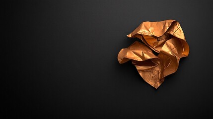 Crumpled Gold Foil on Dark Background