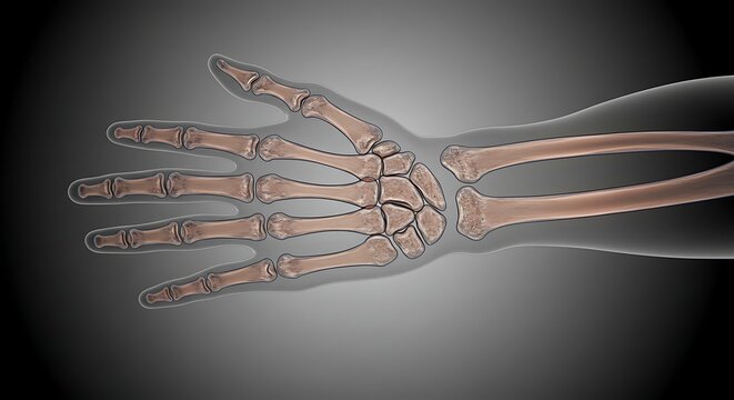 Right Hand X-ray PA View Detailed X-ray of the right hand for diagnosing fractures or arthritis.