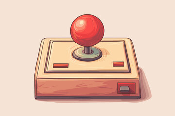 Retro arcade joystick on a minimalist background