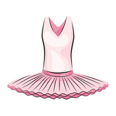 Ballet accessorie. Pink ballet dress or tutu skirt. Vector hand drawn sketch style object