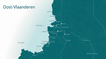 Obraz premium Oost-Vlaanderen province outline map set